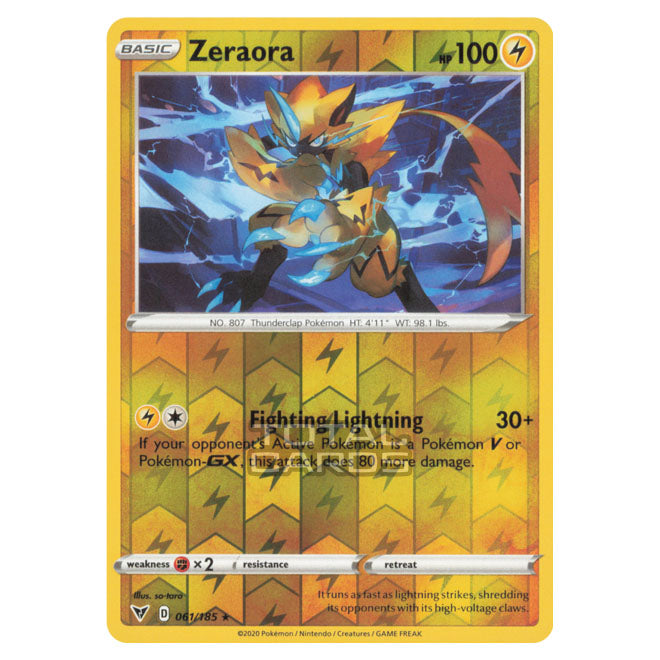 Pokemon - Sword & Shield - Vivid Voltage - Zeraora - 061/185 - (Revers Pokemon - Sword & Shield - Vivid Voltage - Zeraora - 061/185 - (Revers