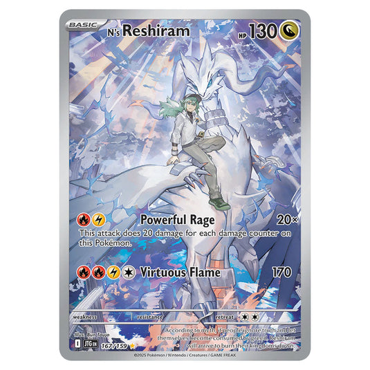 N's Reshiram 167 card from the Pokemon set Journey Together