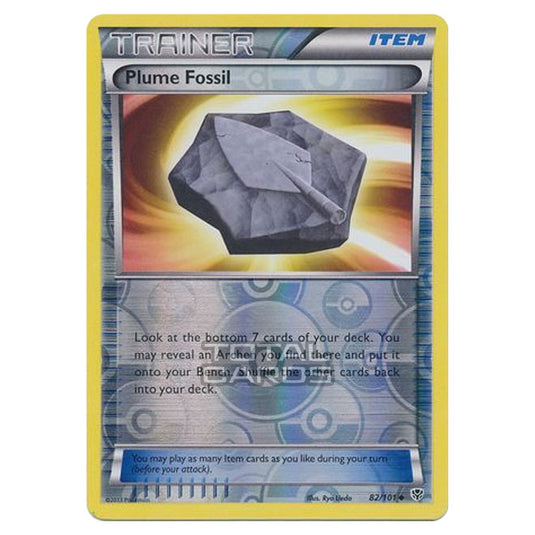Pokemon - Black & White - Plasma Blast - (Reverse Holo) Plume Fossil - 82/101
