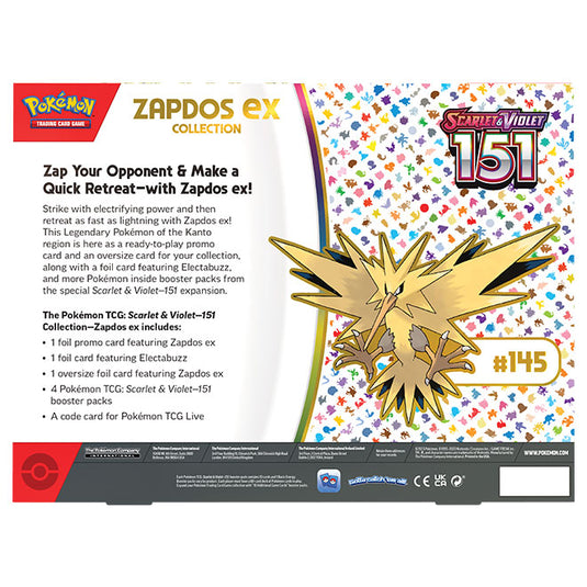 Pokemon - Scarlet & Violet - 151 - Zapdos ex Collection
