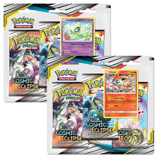Pokemon - Sun & Moon - Cosmic Eclipse - 3 Pack Blister - Celebi & Victini