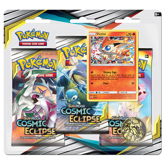 Pokemon - Sun & Moon - Cosmic Eclipse - 3 Pack Blister - Victini