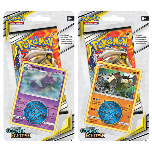 Pokemon - Sun & Moon - Cosmic Eclipse - Checklane Blister - Mismagius & Terrakion