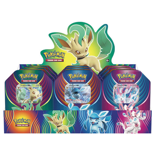Pokemon - Evolution Celebration - Leafeon-GX, Glaceon-GX, & Sylveon-GX Tins