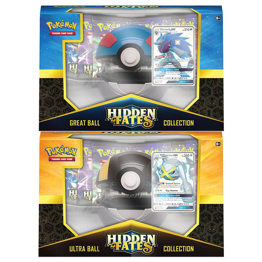 Pokemon - Hidden Fates - Poke Ball Collection Box - Shiny Metagross-GX & Shiny Zoroark-GX