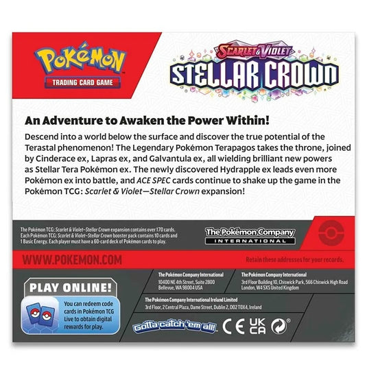 pokemon scarlet and violet stellar crown booster box description
