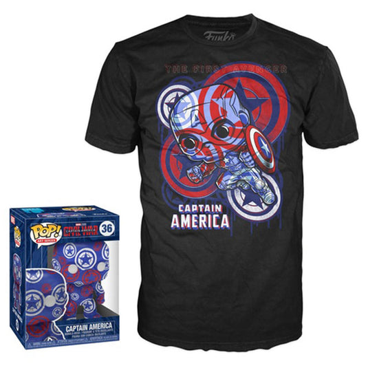 Funko POP! Vinyl & Tee - Patriotic Age - Captain America #36 - Large