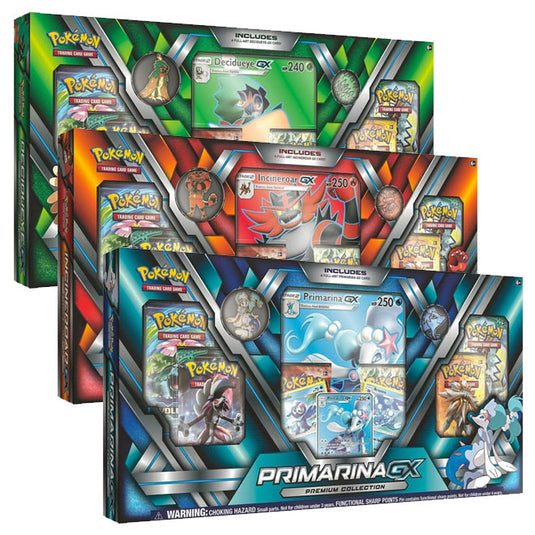 Pokemon - Decidueye-GX, Incineroar-GX, & Primarina-GX Premium Collections - x3