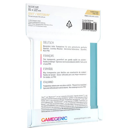Gamegenic - PRIME Dixit Sleeves 81 x 122 mm - Clear (90 Sleeves)