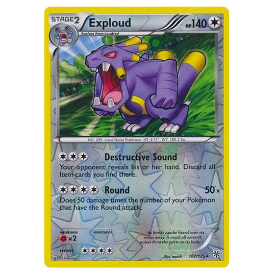 Pokemon - Black & White - Plasma Storm (Reverse Holo) - Exploud - 107/135