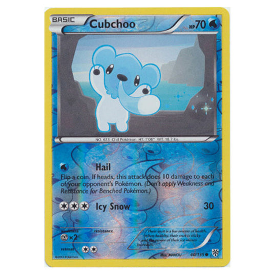 Pokemon - Black & White - Plasma Storm (Reverse Holo) - Cubchoo - 40/135