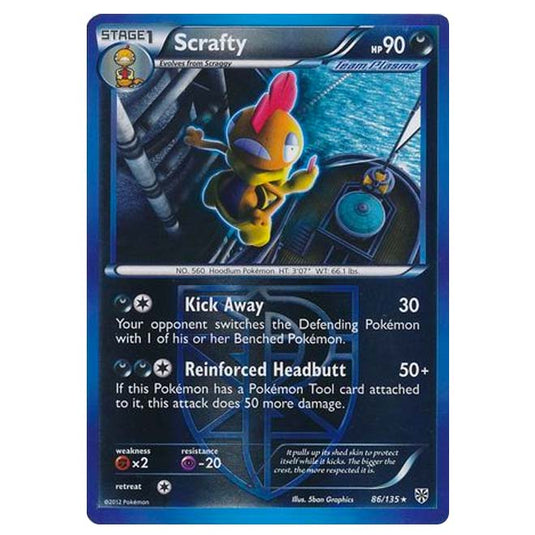 Pokemon - Black & White - Plasma Storm (Reverse Holo) - Scrafty - 86/135