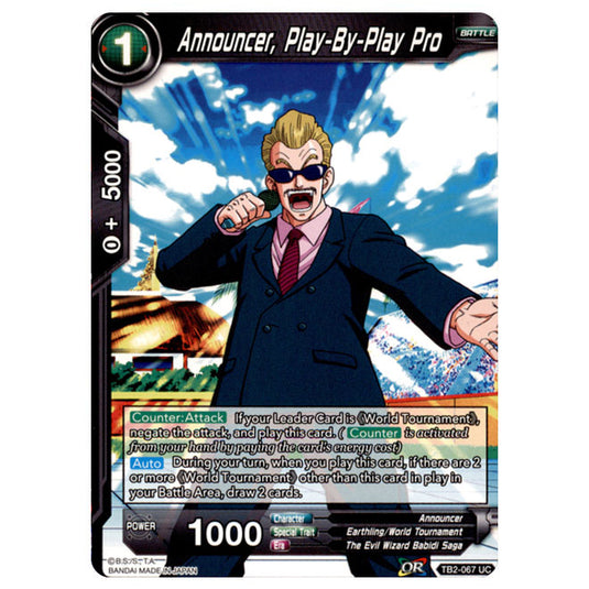 Dragon Ball Super - TB - World Martial Arts Tournament - Announcer, Play-By-Play Pro - TB2-067