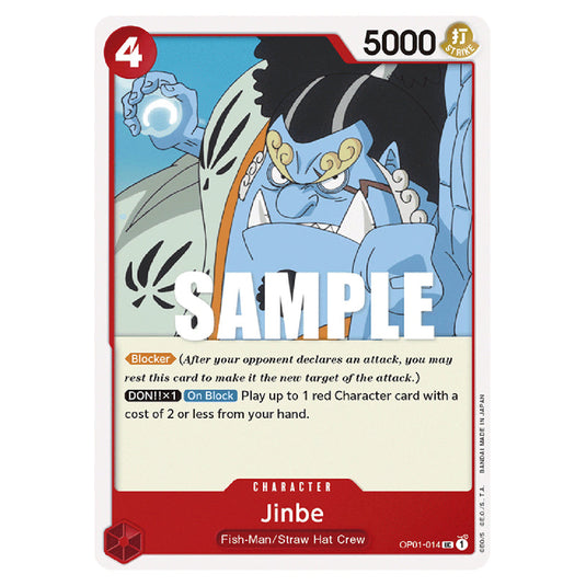 Jinbe OP01-014 card from the One Piece set Romance Dawn
