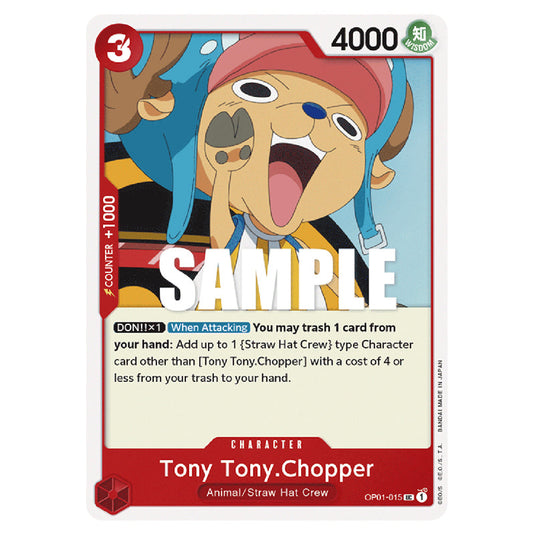 Tony Tony.Chopper OP01-015 card from the One Piece set Romance Dawn