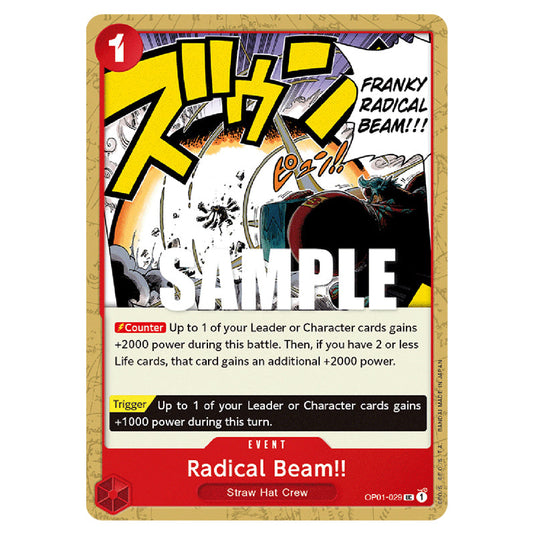 Radical Beam!! OP01-029 card from the One Piece set Romance Dawn