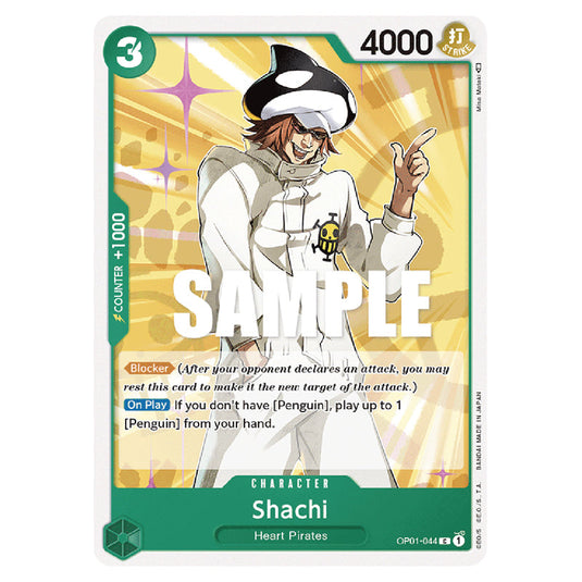 Shachi OP01-044 card from the One Piece set Romance Dawn