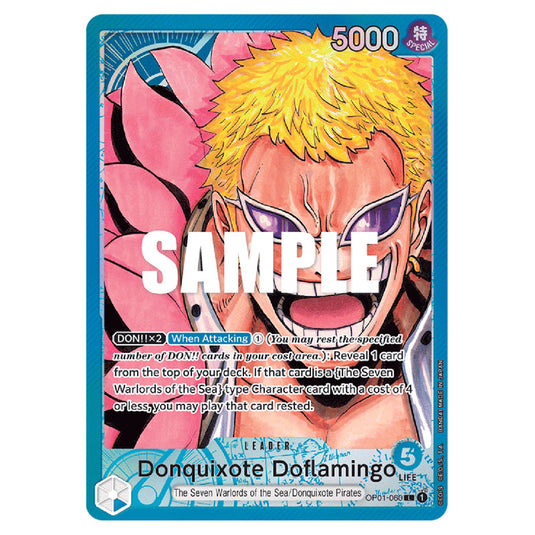 Donquixote Doflamingo OP01-060a card from the One Piece set Romance Dawn