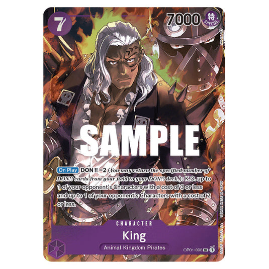 King OP01-096a card from the One Piece set Romance Dawn