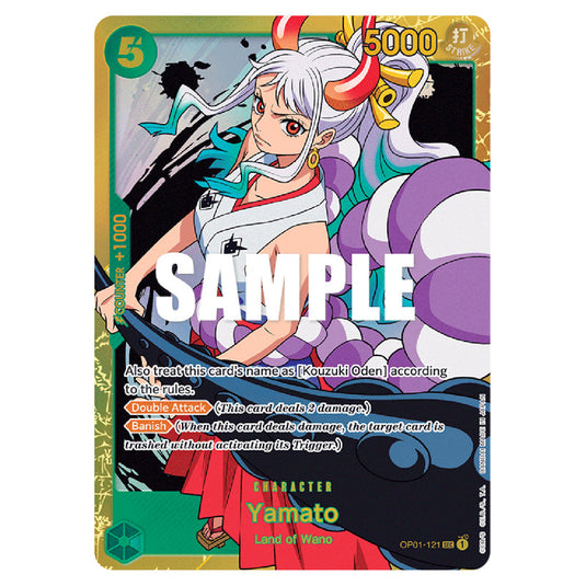 Yamato OP01-121 card from the One Piece set Romance Dawn