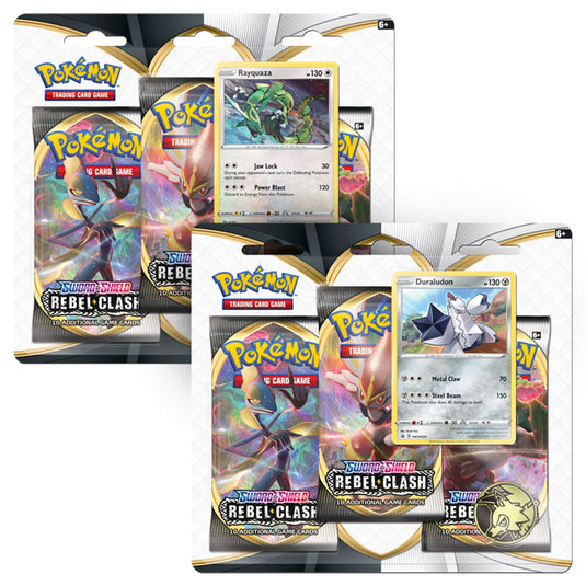 Pokemon - Sword & Shield - Rebel Clash - 3 Pack Blister (Duraludon & Rayquaza)
