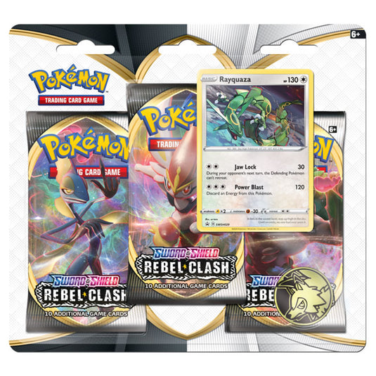 Pokemon - Sword & Shield - Rebel Clash - 3 Pack Blister (Rayquaza)