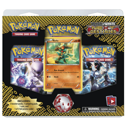 Pokemon - Black & White - Next Destinies 3 Pack Blister - Riolu Promo