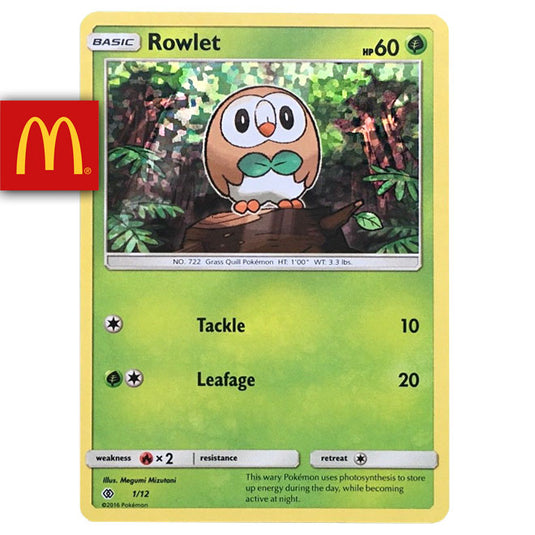 Pokemon - Rowlet - McDonalds 2018 Promo 1/12