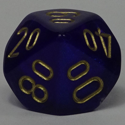 Chessex - Signature 16mm D10/100 - Scarab - Royal Blue with Gold