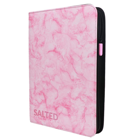 Salted Accessories - MARBLE Collection - 9-Pocket Zip Binder - Pink Marble