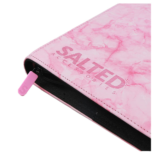 Salted Accessories - MARBLE Collection - 9-Pocket Zip Binder - Pink Marble