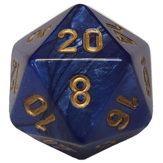 Chessex - Signature 16mm D20 - Scarab Dark Blue with Gold