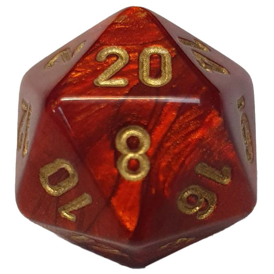 Chessex - Signature 16mm D20 - Scarab Scarlet with Gold