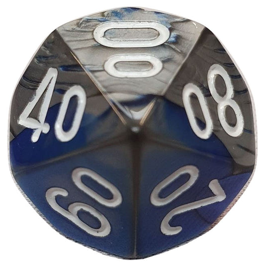 Chessex - Gemini 16mm D10/100 - Blue-Silver w/White