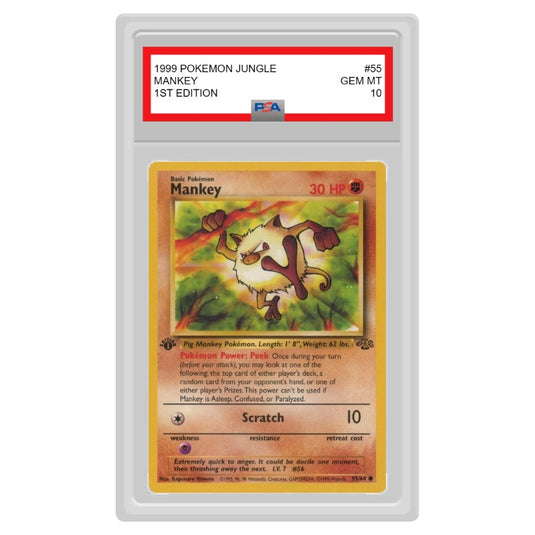 Pokemon - Jungle - Mankey 55/66 - 1st Edition - PSA 10 GEM MINT