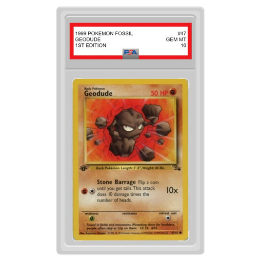 Pokemon - Fossil - Geodude 47/62 - 1st Edition - PSA 10 GEM MINT