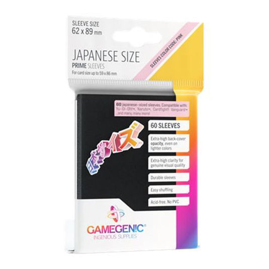 Gamegenic - PRIME Japanese Sized Sleeves - Black (60 Sleeves)