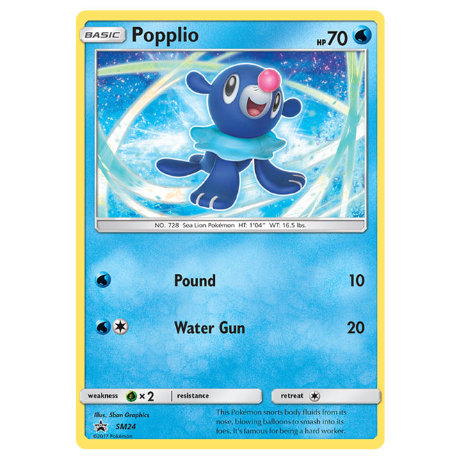 Pokemon - Sun & Moon - SM Black Star Promos - Popplio - SM24 Pokemon - Sun & Moon - SM Black Star Promos - Popplio - SM24