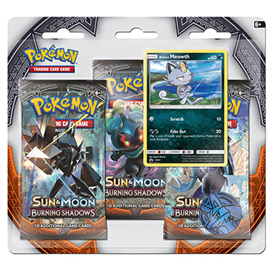 Pokemon - Sun & Moon - Burning Shadows - Alolan Meowth 3 Pack Blister
