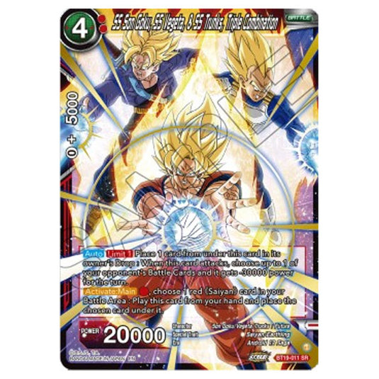 Dragon Ball Super - B19 - Fighter's Ambition -SS Son Goku, SS Vegeta, & SS Trunks, Triple Combination - BT19-011