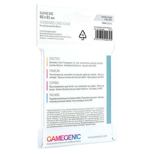 Gamegenic - PRIME Standard Card Game Sleeves 66 x 91 mm - Clear (50 Sleeves)