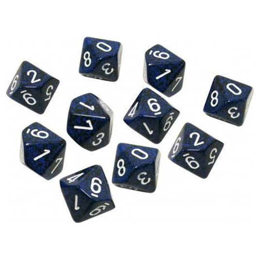 Chessex - Speckled Polyhedral D10 10-Dice Blocks - Stealth