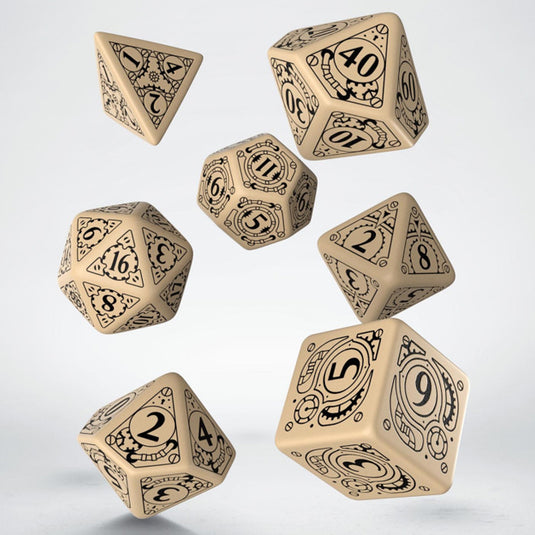 Steampunk Beige & black Dice Set