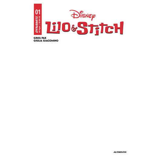 Lilo & Stitch - Issue 1 Cover G Blank Authentix