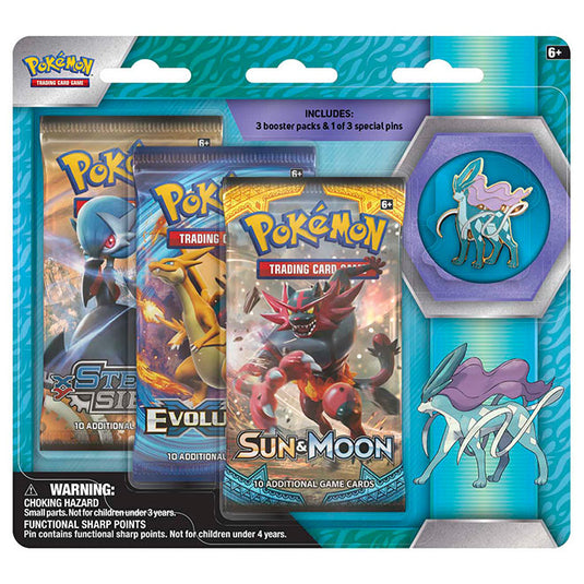 Pokemon Suicune - 3 Pack Pin Blister