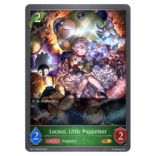 Lococo, Little Puppeteer BP17-005EN card from the Shadowverse: Evolve set Convergent Destinies