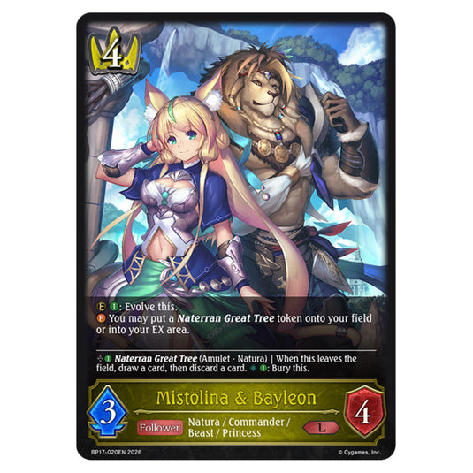 Mistolina & Bayleon BP17-020EN card from the Shadowverse: Evolve set Convergent Destinies