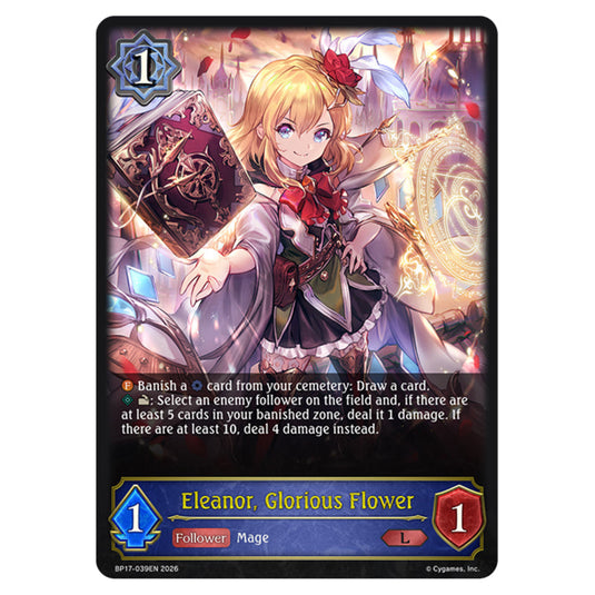 Eleanor, Glorious Flower BP17-039EN card from the Shadowverse: Evolve set Convergent Destinies