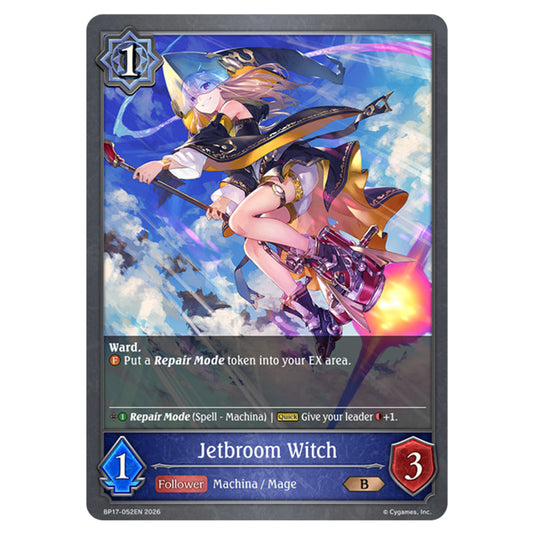 Jetbroom Witch BP17-052EN card from the Shadowverse: Evolve set Convergent Destinies