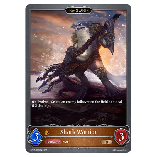 Shark Warrior BP17-068EN card from the Shadowverse: Evolve set Convergent Destinies